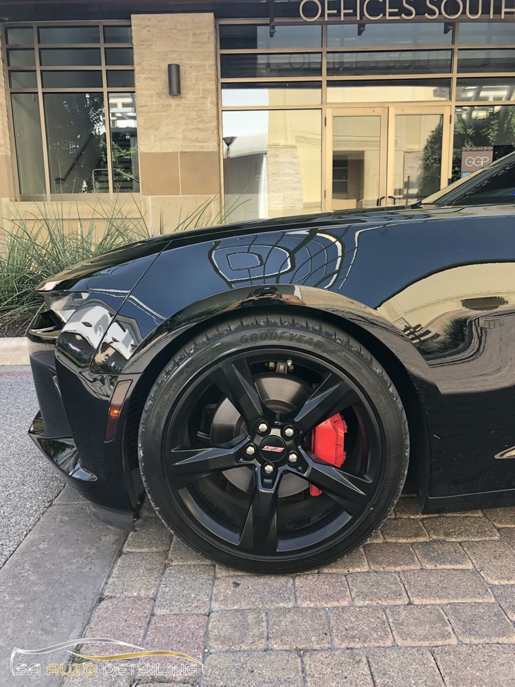 Front 18" Black Wheel with Red Caliper Camaro