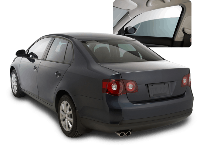 A Sedan Car with Color Stable Tint with 35% Shade
