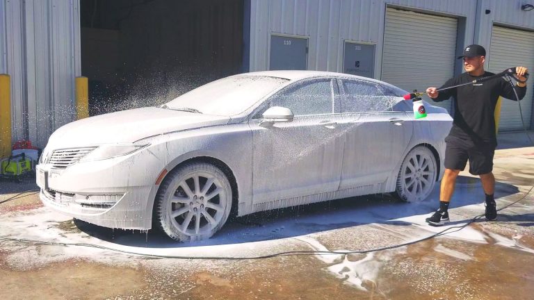 A Car getting a Luxury Foam Hand Wash at San Antonio Auto Detailing, LLC